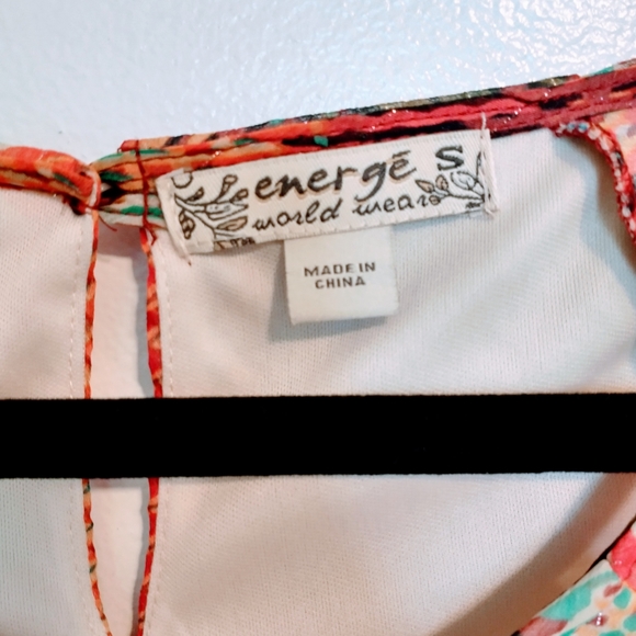 Energe size small boho striped tunic with full cape sleeves - Picture 4 of 5